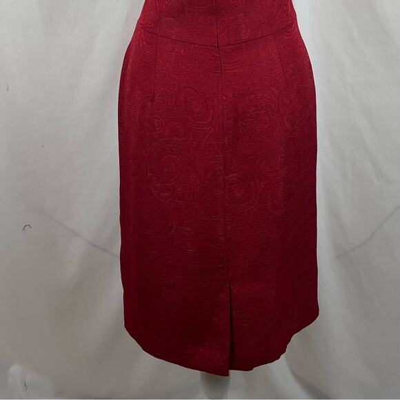 Jade Ruby Red Rhinestone Party Event Quiet Luxury Sheath Dress NWOT Size 10 - Picture 7 of 14